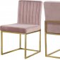 Giselle Dining Chair 778 Set of 2 Pink Velvet Fabric - Meridian