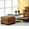 Beige Microfiber Sectional Sofa w/2 Ottomans & Bookcase