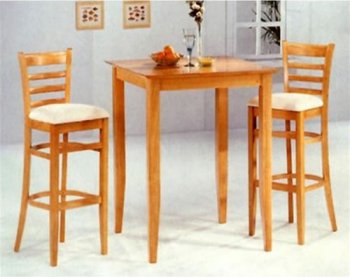 Maple Finish Contemporary Bar Table with Cushioned Bar Stools [CRBF-108-4927]