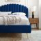 Lana Upholstered Platform Queen Bed in Navy Velvet by Modway