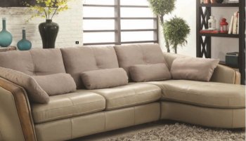 Wilko 52675 Sectional Sofa in Taupe Leather by Acme [AMSS-52675-Wilko]