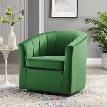 Prospect Swivel Chair Set of 2 in Emerald Velvet by Modway [MWAC-4139 Prospect Emerald]