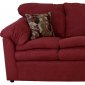 Burgundy Fabric Modern Sofa & Loveseat w/Optional Items