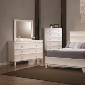 Coaster White Finish Holland Modern Bedroom w/Optional Casegoods