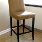 Light Brown Leather Upholstery Bar Stool