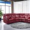 FD413 Power Motion Sectional Sofa in Red PU Leather by FDF