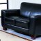 Black Bycast Leather Stylish Living Room Sofa w/Options