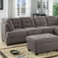 F7139 Reversible Tufted Sectional in Charcoal Suede by Poundex