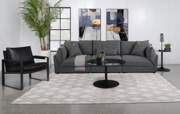 Sasha Modular Sofa 3Pc 551681 Barely Black Coaster w/Options [CRSS-551681-SETB Sasha]