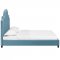 Primrose Upholstered Platform Queen Bed in Sea Blue Velvet by Mo