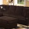 55975 Connell Sectional Sofa in Chocolate & Espresso by Acme