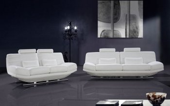 0670 Viper White Leather Modern 3PC Living Room Set [VGS-0670 Viper White]