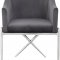 Xavier Dining Chair 762 Set of 2 Grey Velvet Fabric by Meridian