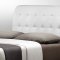 B113 Upholstered Bed in White Leatherette