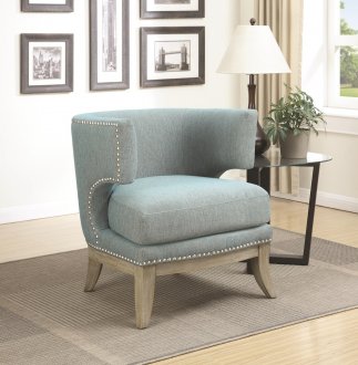 902558 Accent Chair in Blue Chenille Fabric by Coaster