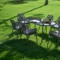 Minosa Oval Outdoor Dining Set 7Pc in Gray by Bellona