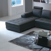 8167 Sectional Sofa Black Bonded Leather by American Eagle