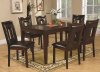 Deep Espresso Finish Modern 7Pc Dining Set w/Faux Leather Chairs