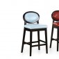 Choice of Color Bycast Leather Set of 2 Modern Martini Barstools