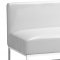 White Bycast Leather Contemporary Bench with One side Armrest