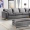 Naomi Sectional Sofa 636 in Grey Velvet Fabric by Meridian