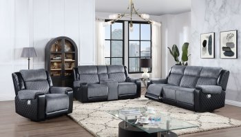 U5914 Motion Sofa & Loveseat Set in Dark Gray Fabric by Global [GFS-U5914 Dark Gray]