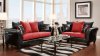 90003 Sofa in Red Microfiber & Black Bicast w/Options