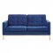 Loft Sofa in Navy Velvet Fabric by Modway w/Options