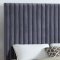 Candace Upholstered Bed in Grey Velvet Fabric by Meridian