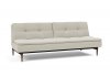 Dublexo Sofa Bed in Natural by Innovation w/Dark Wood Legs