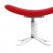 Red Velour Microfiber Contemporary Lounge Swivel Chair