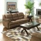 Milky Chocolate Microfiber Living Room w/Reclining Seats