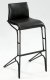 Black Finish Modern Set of 2 Feet Barstools w/Metal Footrest