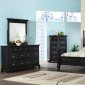 Rich Satin Black Finish 5Pc Modern Bedroom Set w/Poster Bed