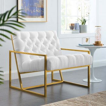 Bequest Accent Chair in White Fabric by Modway [MWAC-3074 Bequest White]