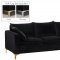 Naomi Sectional Sofa 636 in Black Velvet Fabric by Meridian