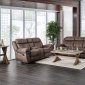 Celia Reclining Sofa & Loveseat Set CM6583 in Brown Leatherette