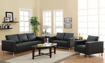 503131 Cooper Sofa in Black Leather-Like Fabric by Coaster [CRS-503131 Cooper]