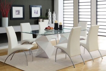 CM8335WH-T-72 Halava I Dining Table in White w/Optional Chairs [FADS-CM8335WH-T-72 Halava I]