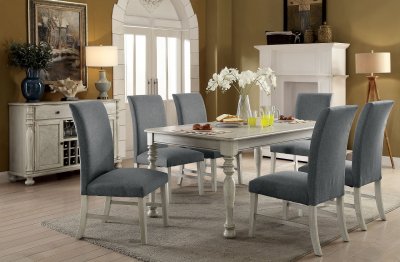 Siobhan II Dining Set CM3872WH-T 5Pc Set in Antique White w/Opt