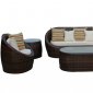 Yuanne 5Pc Patio Sofa Set by Modway in Brown & White