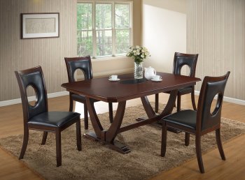 D5003DT Dining Set 5Pc in Cappuccino by Global w/Options [GFDS-D5003DT]