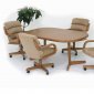 Natural Oak Finish Casual Dinette w/Oval Shape Table