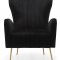 Opera Accent Chair 532 in Black Velvet Fabric by Meridian