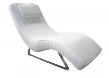 Soho Chaise in White Leatherette by Whiteline Imports [WLCL-Soho White]