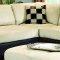 Beige Microfiber Contemporary Sectional Sofa W/Dark Vinyl Base