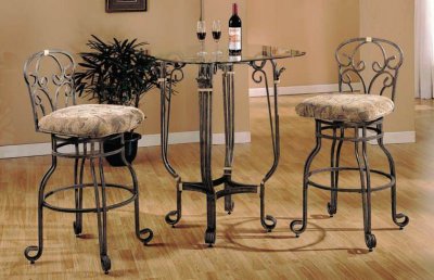 Clear Glass Top Modern Bar Table w/Optional Bar Stools