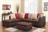 U88018 Sectional Sofa w/Ottoman Chocolate Microfiber by Global