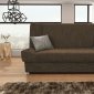 Natalia Sofa Bed in Brown Fabric by Skyler Design