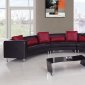 Black & Red Ultra Bonded Leather Modern Sectional Sofa